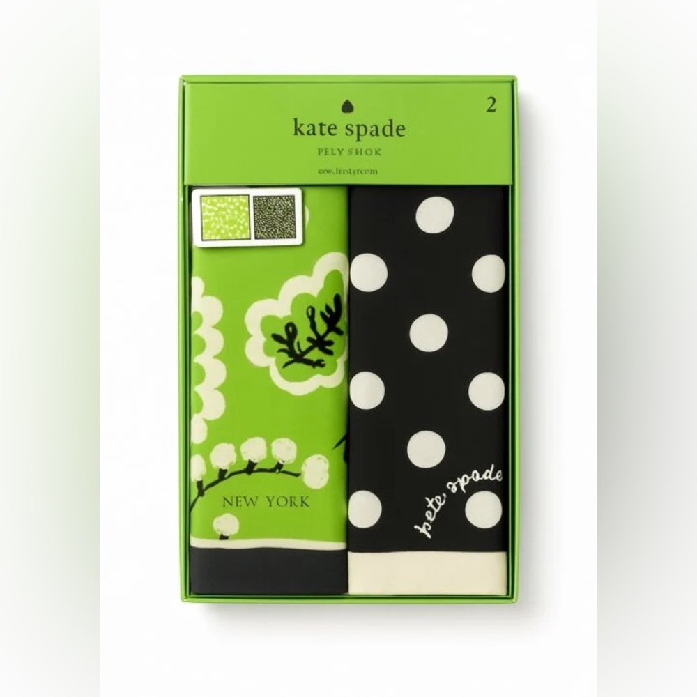NWT! ♠️ kate spade 100% silk pack of 2 beautiful scarves. Authentic kate spade